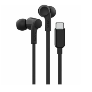 Belkin SoundForm USB-C Wired Earbuds with Adjustable Volume Limiter - Stereo - USB Type C - Wired - Earbud - Binaural - In-ear - Black